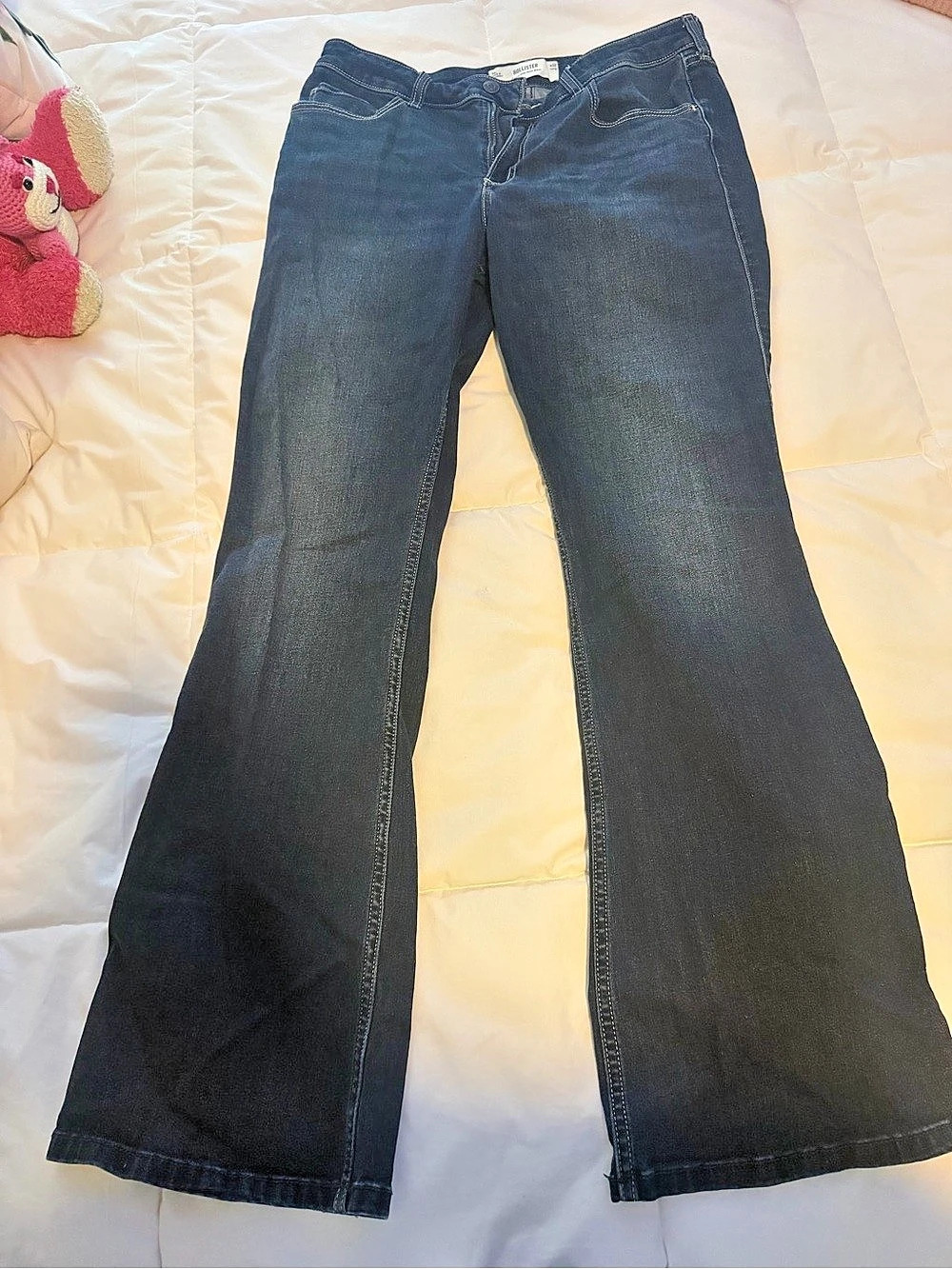 Hollister Curvy Mid-Rise Boot Jeans Blue Waist 32 Long